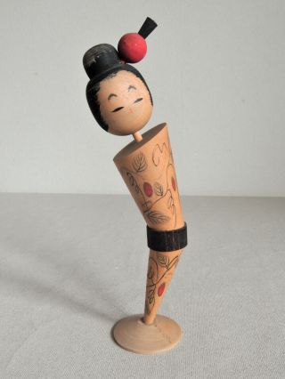 9 Inch Japanese Sosaku Kokeshi Doll : Signed