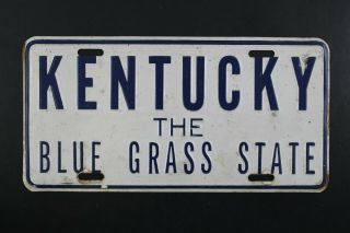 Vintage Kentucky The Bluegrass State Novelty License Plate