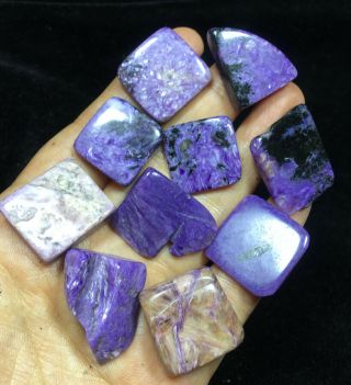 64gNew Gemmy Natural TOP GEM GRADE Purple Charoite Crystal Polished Healing24f 3
