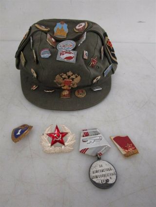 Vintage Soviet Union Pins On Hat