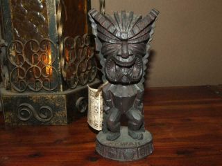 Kc Hawaii Tiki God Of Money 7 " Hapawood Hapa Wood Resin Carved Figurine
