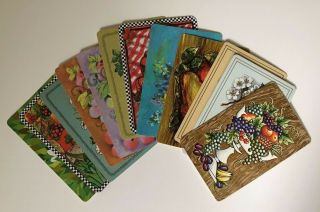 12 Vintage Playing Cards Summer Fruits & Veggies All Different 1 Swap
