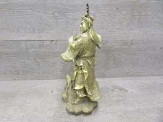 Brass Chinese General Statue Guan Gong Yu Figurine Shelf Home Decor 2