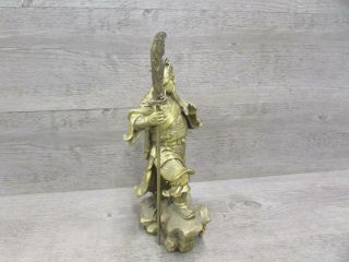 Brass Chinese General Statue Guan Gong Yu Figurine Shelf Home Decor 4