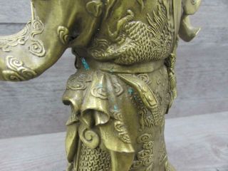 Brass Chinese General Statue Guan Gong Yu Figurine Shelf Home Decor 6