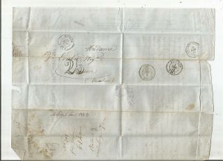 Stampless Folded Letter: 1837 Voiron,  France