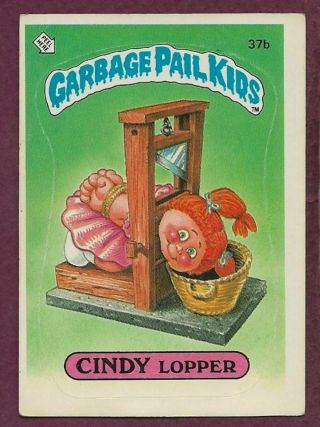 1985 Gpk Garbage Pail Kids Os Series 1 37b Cindy Lopper Matte Back