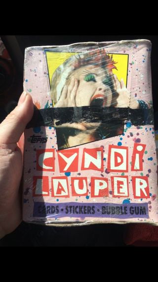Vintage 1985 Topps Cyndi Lauper Trading Cards Box.  36 Packs