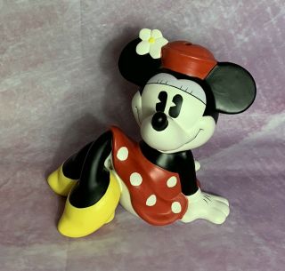 Minnie Mouse Money Bank Vtg Mickey Mouse Walt Disney Ceramic Coin Piggy Bank