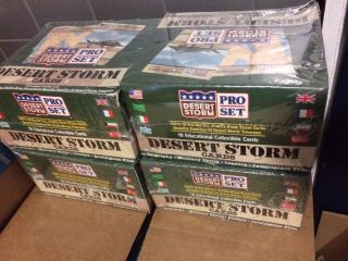 (4 Boxes) Pro Set 1991 Desert Storm Trading Cards Boxes Of 36 Packs