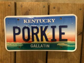 Kentucky Ky Vanity License Plate Porkie Porky Pig Fat