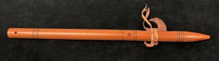 Native American Handmade Wooden Flute Signed Rick Heller 2001