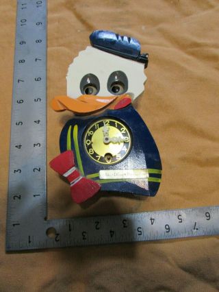 Vintage Mi - Ken Japan Walt Disney Donald Duck Motion Eyes Clock
