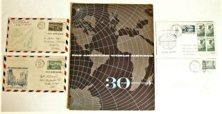1957 30th anniversary Annual Report,  4 first day covers 2