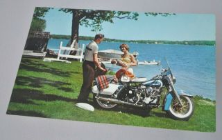 1961 Harley Davidson Duo - Glide Postcard,  Panhead,