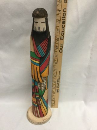 WHITE CORN Native American Shalako Kachina Doll Signed By Artist 4