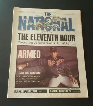 The National Sports Daily News Paper April 26 1990 Nolan Ryan Cover M.  Jordan