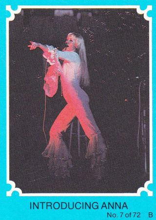1976 Scanlens Gum Card: Abba (blue Version).  7 " Introducing Anna "