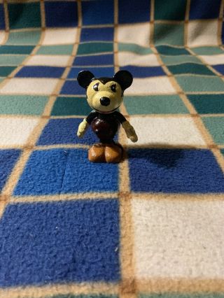 Cast Iron Small Mickey Mouse Figurine Rotating Arms Disney Decoration