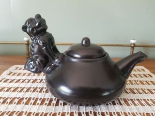 Bombay Company Black Ceramic Tea Pot W/foo Dog Handle: 2004