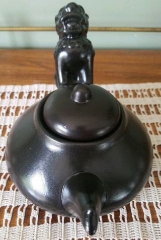 Bombay Company Black Ceramic Tea Pot w/Foo Dog Handle: 2004 3