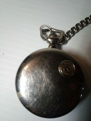 Franklin Harley Davidson Eagle With Flames Pocket Watch & Chain 4