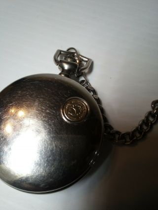 Franklin Harley Davidson Eagle With Flames Pocket Watch & Chain 5