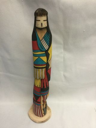 Snow Man Native American Shalako Kachina Doll Signed By The Artist
