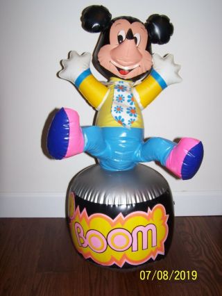 Vintage 1970s Disney Mickey Mouse Boom Inflatable Punching Bag/bop Bag