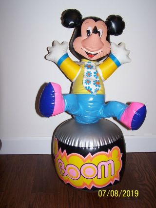 Vintage 1970s Disney Mickey Mouse Boom inflatable punching bag/bop bag 2
