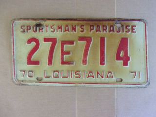 1970 Louisiana 1971 License Plate 27e714
