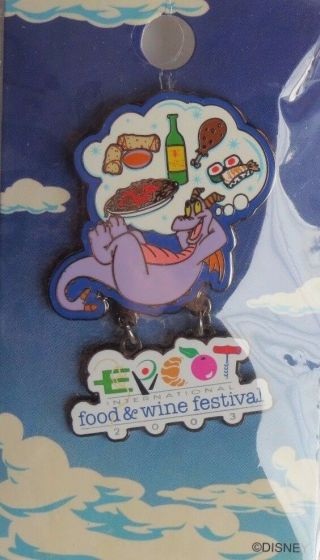 Disney Wdw Epcot Food & Wine Festival 2003 Figment Food Dangle Le 3500 Pin