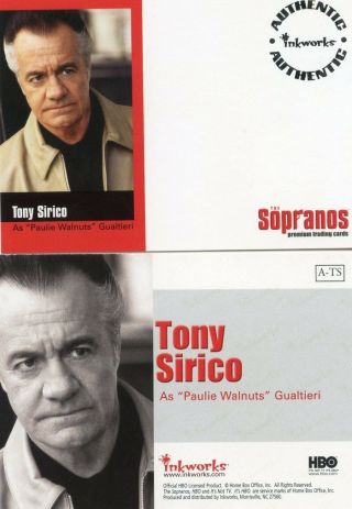 Sopranos Unsigned Autograph Card Inkworks Rare Tony Sirico Paulie Walnuts