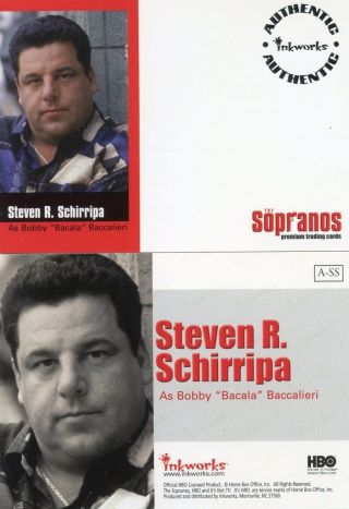 Sopranos Unsigned Autograph Card Inkworks Rare Steven R Schirripa " Baccalieri "