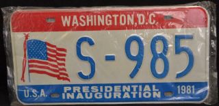 1981 Ronald Reagan Presidential Inauguration Washington Dc License Plates Pair