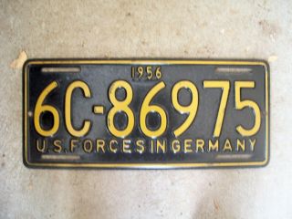 1956 U.  S Forces In Germany License Plate