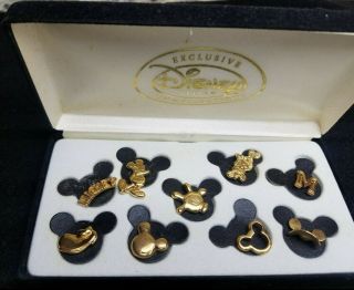 Disney Pin 20361 Ds - Mickey & Minnie Gold Icons 9 Pin Boxed Set Za