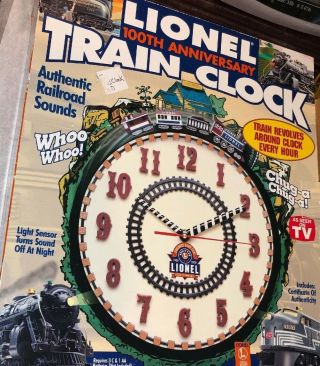Lionel 100th Anniversary Train Clock Revolving Train Open Box