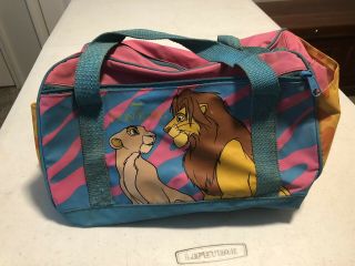 Vintage Disney Lion King Mini Bag Small Purse Duffle Colorful Aa52