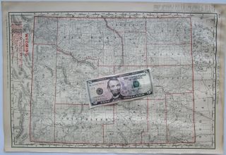 Wy Lg 1901 Wyoming Railroad Map Mcn Business Burlington & Missouri River Rr.  Up