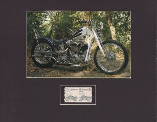 1947 Harley Davidson Knucklehead - Frameable Postage Stamp Art - 0277