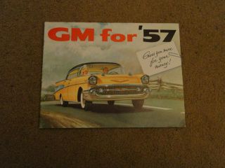 1957 General Motors Car Brochure From Dealer In