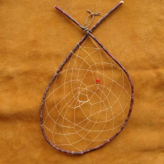 Native American Indian Dream Catcher Handcrafted,  Hand - Woven Traditional Ojibwa