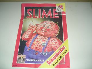 1986 Topps Garbage Pail Kids 17x12 Poster 8 Slime Crater Chris W/ Wrapper