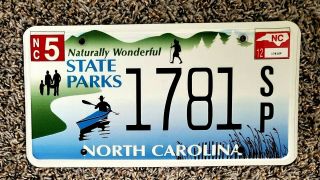North Carolina License Plate Tag Number 1781 State Parks Graphics See Photo
