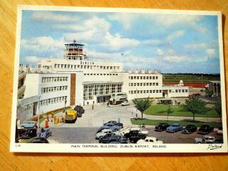 Airlines.  Vintage.  Dublin Airport Terminal Postcard.  Aer Lingus