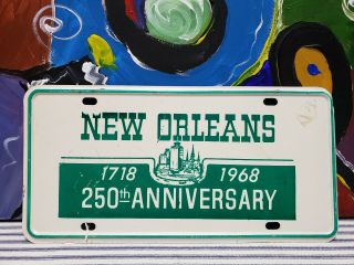 Orleans 1968 Louisiana License Plate Vanity Tag Sign Old Car Ratrod Cajun