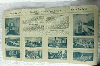 Vintage 1923 WHITE STAR Steamers Line travel to IRELAND,  map foldout brochure 5