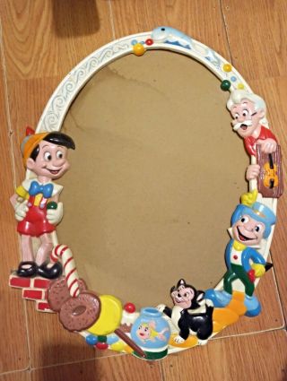 Vintage 1975 Walt Disney Productions Pinocchio Framed Mirror Frame No Mirror