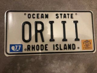1977 Rhode Island Vanity License Plate Oriii - Or 3 - Oh,  Ri Too Euc